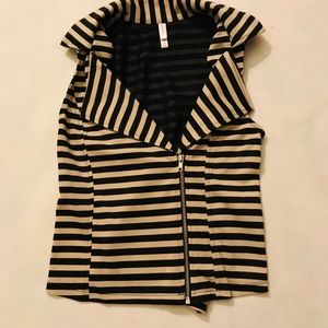 Tan and Black Zipper Vest-Xhilaration brand